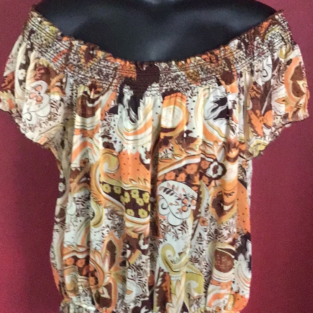 BLOOMING ROSE OFF SHOULDER TOP SIZE3X - Picture 3 of 3